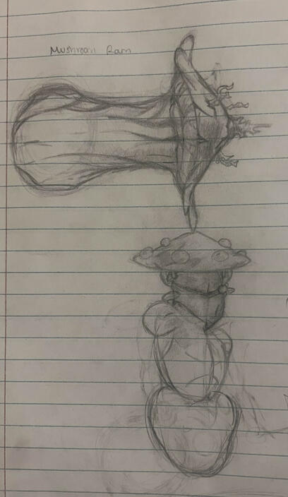 Concept art for the Mushroom Enemy in the game "Dressup Dungeon"